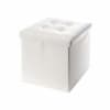 Pouf contenitore cubo 30x30x30 in similpelle bianco