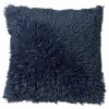 Coussin - bleu fausse fourrure 60x60 cm uni