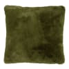 Coussin - vert fausse fourrure 45x45 cm uni