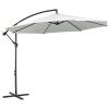 Four Seasons Ombrellone Rotondo 2,8 M Grigio Talpa | Con Manovella E Inclinazione | Tessuto Poliestere Per Giardino E Terrazza - 2