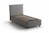 Letto alla francese in tessuto grigio 140x190 cm