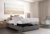 Doppelbett mit Stauraum 140x200 cm aus grauem Stoff