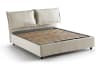 Letto alla francese in tessuto beige 140x200 cm