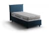 Letto alla francese in tessuto blu 140x190 cm