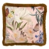 Housse de coussin rose en velours-45x45 cm avec motif fleuri