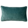 Housse de coussin vert en velours 30x50 cm uni