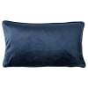 Housse de coussin bleu en velours 30x50 cm uni