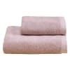 Set Asciugamano in Spugna Viso + Ospite rosa