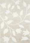 Tapis shaggy motif fleur beige - 160x230 cm