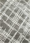 Tapis shaggy abstrait motif géométrique gris - 160x230 cm