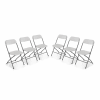 6 chaises de réception pliantes blanches en plastique et métal
