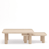 2 tables basses gigognes carrées en bois clair