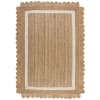 Tapis de salon en jute beige 120x170 cm