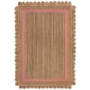 Tapis de salon en jute rose 120x170 cm