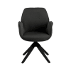 Chaise moderne avec accoudoirs en tissu gris foncé