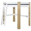 Lit mezzanine avec bureau bois massif blanc et bois 120x190 cm