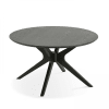 Mesa de centro redonda de madera de 80 cm en color negro