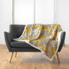 Plaid effet velours sherpa jaune 125x150cm