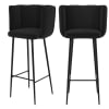Set aus 2 Barstühlen aus schwarzem Samt, 75cm