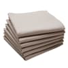 Lot de 6 serviettes en coton gris tourterelle 45x45