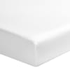 Drap housse en satin de coton blanc 180x200