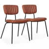 Lote de 2 sillas de tela recubierta en color marrón oscuro