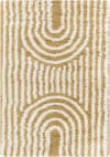 Tapis Shaggy Scandinave Blanc/Ocre 160x220