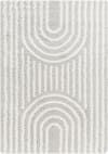 Tapis Shaggy Scandinave Blanc/Gris 160x220