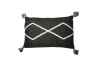 Coussin tricoté en coton noir 30x48