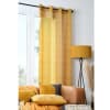 Voilage tamisant au style contemporain polyester jaune moutarde