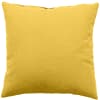 Coussin déhoussable uni en coton polyester jaune 60x60 cm