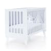 Lit bébé - bureau (2en1) 60x120 cm en blanc