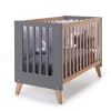 Lit bébé - bureau (2en1) 60x120 cm en gris marengo