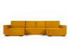 Canapé d'angle réversible 6 places en velours côtelé jaune