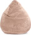 Pouf poire XXL fausse fourrure douce à relief rose nude 80x130cm