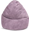 Pouf poire XXL d'intérieur velours grosse cote mauve 80x130cm