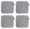 Galettes de chaises carrées gris clair- Lot de 4 - env.35x35
