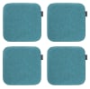Galettes de chaises carrées bleu pétrole - Lot de 4 - env. 35x35