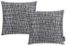 Housses de coussin jacquard motif graphique gris/noir-Lot de 2-40X40cm