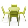 Tavolo da giardino e 4 sedie in metallo verde