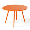 Table basse de jardin ronde en métal orange 50 cm