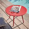 Lot De 2 Tables Basses Gigognes Rondes En Acier Rouge - Palavas (ø50 Cm Et ø40 Cm, Hauteur 34/29,5 Cm)