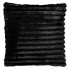 Housse de coussin noir fausse fourrure-50x50 cm avec motif rayé