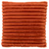 Coussin - orange fausse fourrure 50x50 cm avec motif rayé