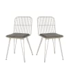Lot de 2 chaises design en métal gris clair