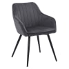Stuhl im Vintage-Stil aus grauem Samt