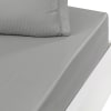 Drap housse satin de coton bonnet 40 cm Gris Acier 160x200 cm