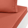 Drap housse uni en satin de coton Terracota 140x190 cm