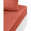 Drap housse satin de coton bonnet 40 cm Terracota 80x200 cm