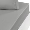 Drap housse satin de coton bonnet 40 cm Gris Perle 80x200 cm